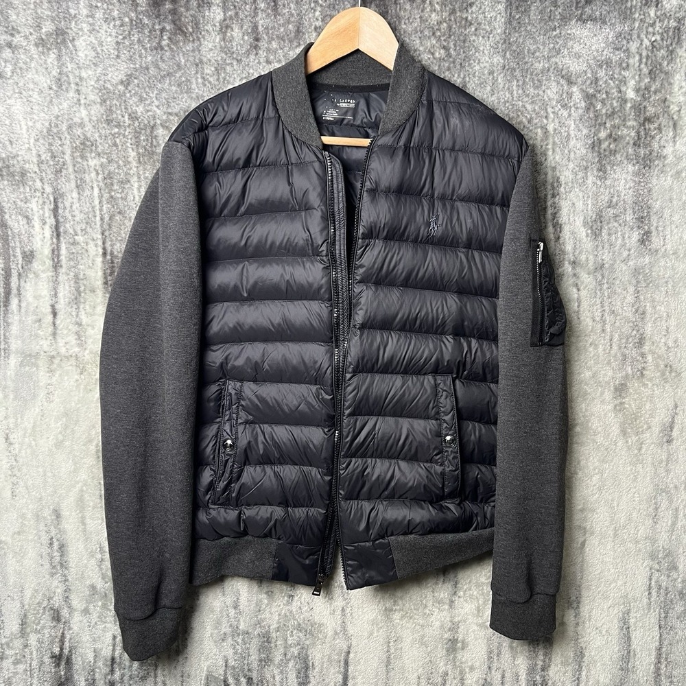 Polo Ralph Lauren Goose Down Hybrid Puffer Jacket Black Men's Size Medium M